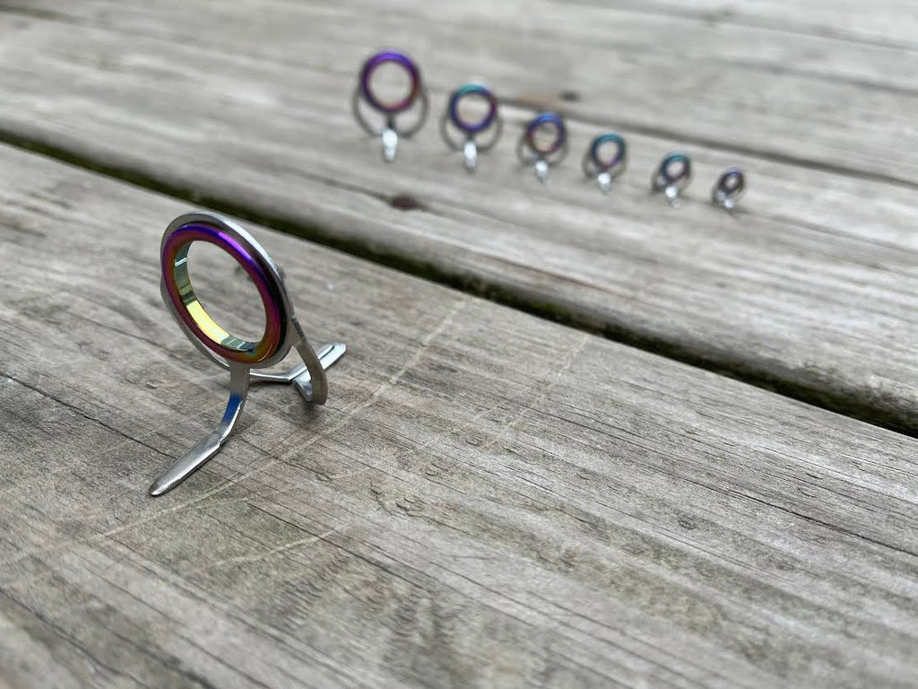 Double Foot Guide Set - Chrome Plated with Anodized Rainbow Insert image 1