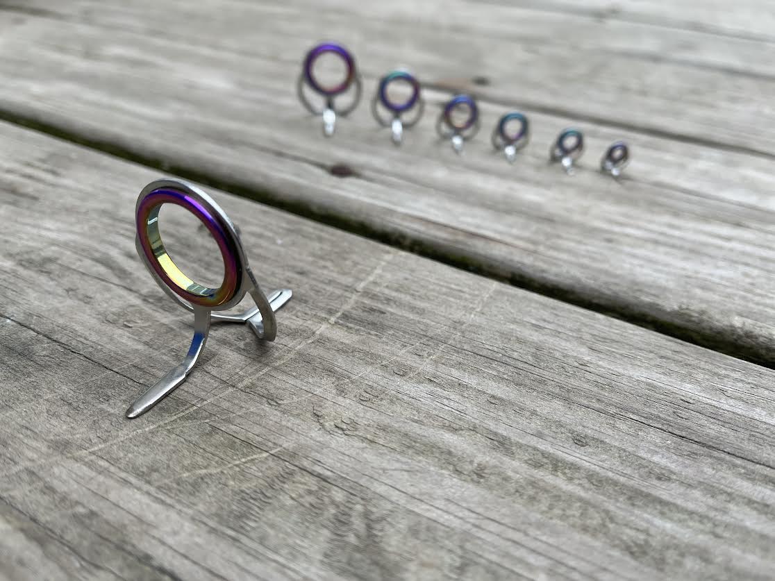 Double Foot Guide Set - Chrome Plated with Anodized Rainbow Insert image 1